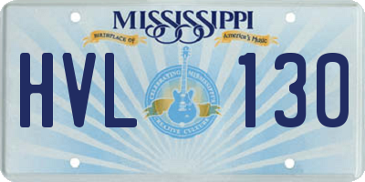 MS license plate HVL130