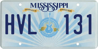 MS license plate HVL131