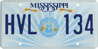MS license plate HVL134