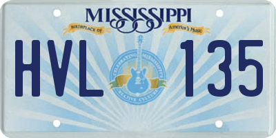 MS license plate HVL135