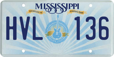 MS license plate HVL136