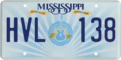MS license plate HVL138