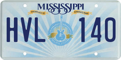 MS license plate HVL140