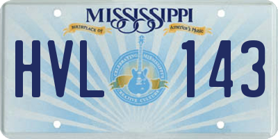 MS license plate HVL143