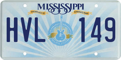 MS license plate HVL149