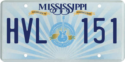 MS license plate HVL151