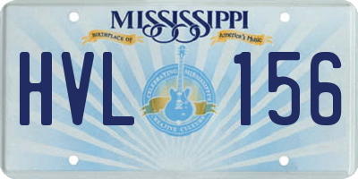 MS license plate HVL156
