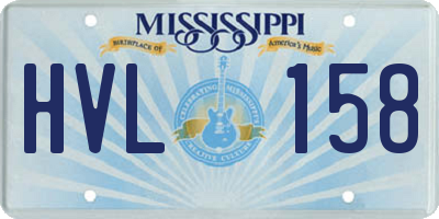 MS license plate HVL158