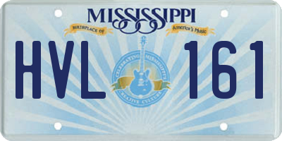 MS license plate HVL161