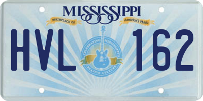 MS license plate HVL162