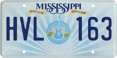 MS license plate HVL163