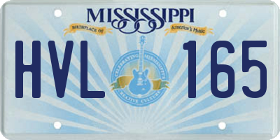 MS license plate HVL165