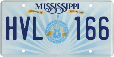 MS license plate HVL166