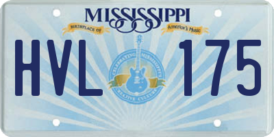 MS license plate HVL175