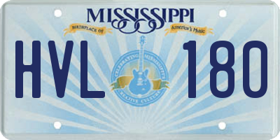 MS license plate HVL180