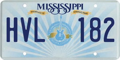 MS license plate HVL182