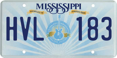 MS license plate HVL183