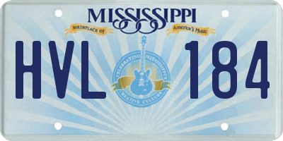 MS license plate HVL184