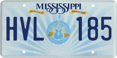MS license plate HVL185