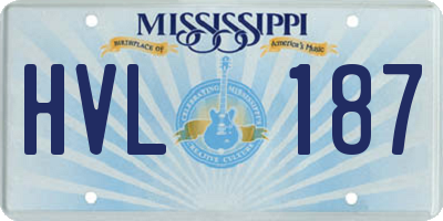 MS license plate HVL187