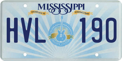 MS license plate HVL190