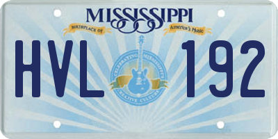 MS license plate HVL192