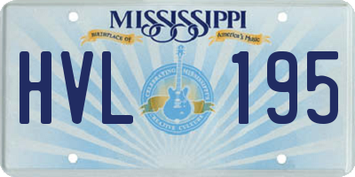 MS license plate HVL195