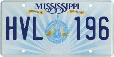 MS license plate HVL196