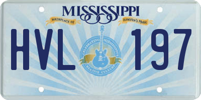 MS license plate HVL197