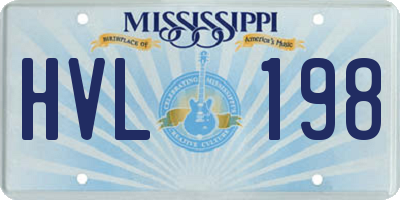 MS license plate HVL198