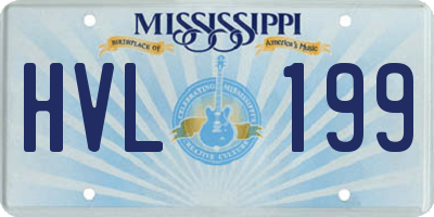 MS license plate HVL199