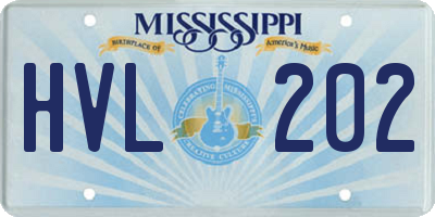MS license plate HVL202