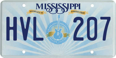 MS license plate HVL207
