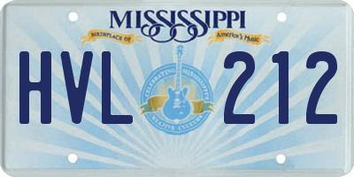 MS license plate HVL212