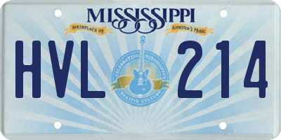 MS license plate HVL214