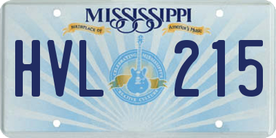 MS license plate HVL215