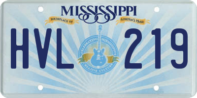 MS license plate HVL219