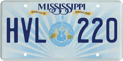 MS license plate HVL220
