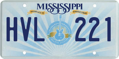 MS license plate HVL221