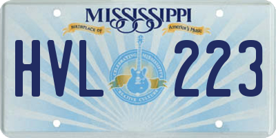 MS license plate HVL223