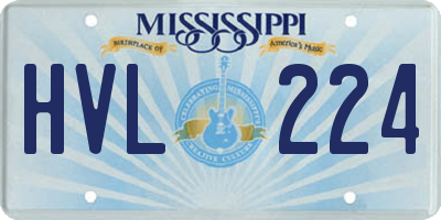 MS license plate HVL224