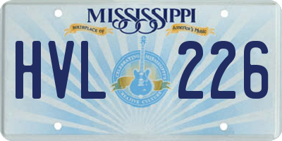 MS license plate HVL226