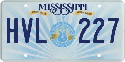 MS license plate HVL227