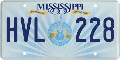 MS license plate HVL228