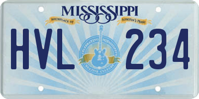 MS license plate HVL234