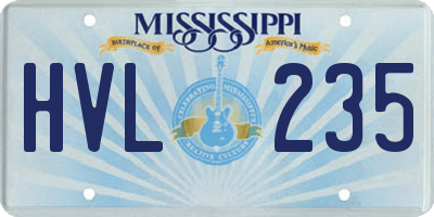 MS license plate HVL235