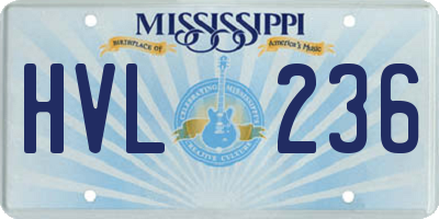 MS license plate HVL236