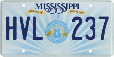 MS license plate HVL237