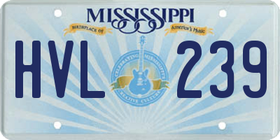 MS license plate HVL239