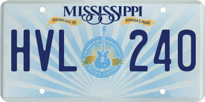 MS license plate HVL240